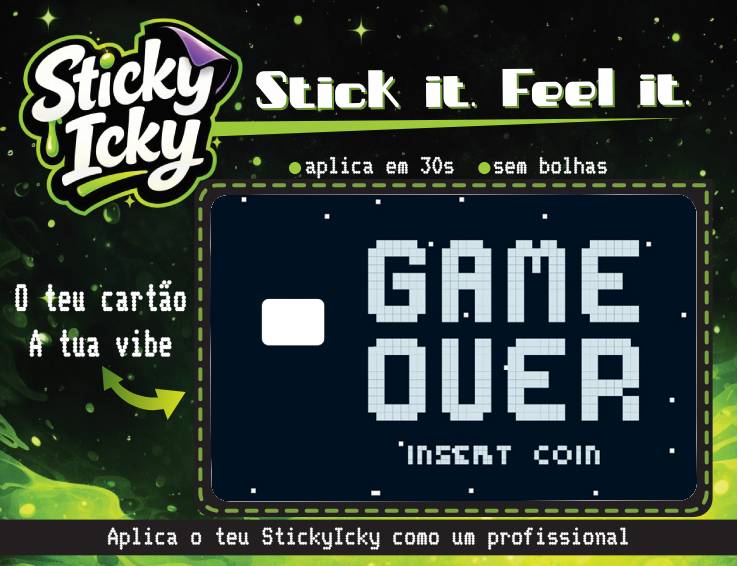 GAME OVER Card | Molde & Sticker
